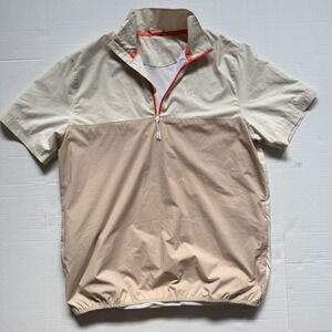 Random Golf Club Mens Medium Beige & Cream Windbreaker Jacket Anders Lang